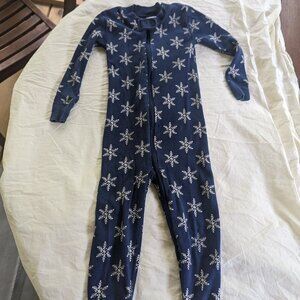 Hanna Andersson Zip Sleeper Snowflake Blue, Size 3T (90cm)